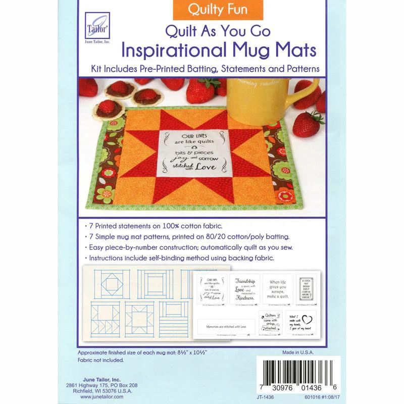 Quilty Fun Quilt As You Go Inspirational Mug Mats Kit