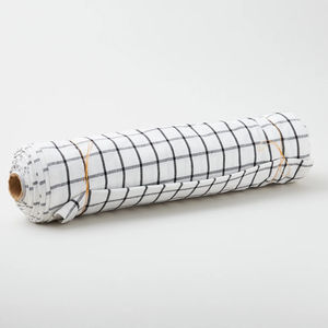 Easy Living Toweling - Small Check White Black 18" Wide Toweling Yardage