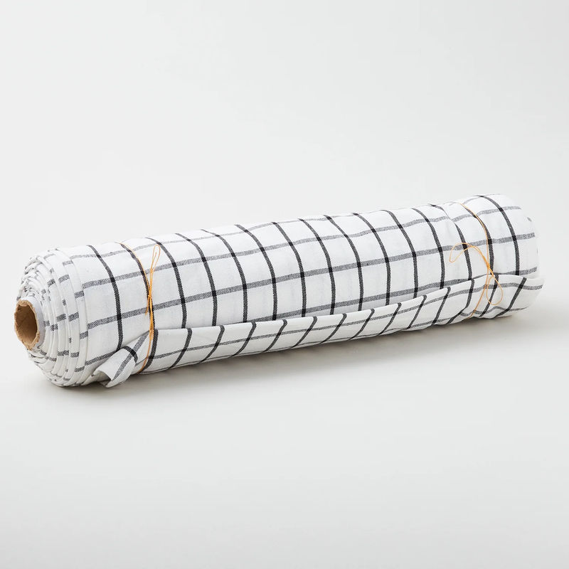 Easy Living Toweling - Small Check White Black 18" Wide Toweling Yardage