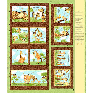 Zoe The Giraffe II - Storybook Brown Panel