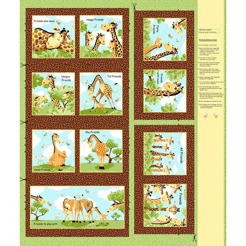 Zoe The Giraffe II - Storybook Brown Panel