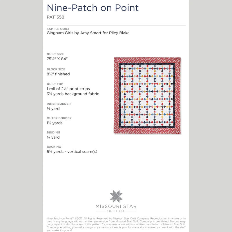 Digital Download - Nine Patch on Point Quilt Pattern by Missouri Star
