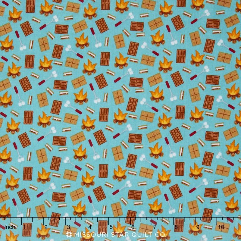 Happy Camper - Smores Blue Yardage
