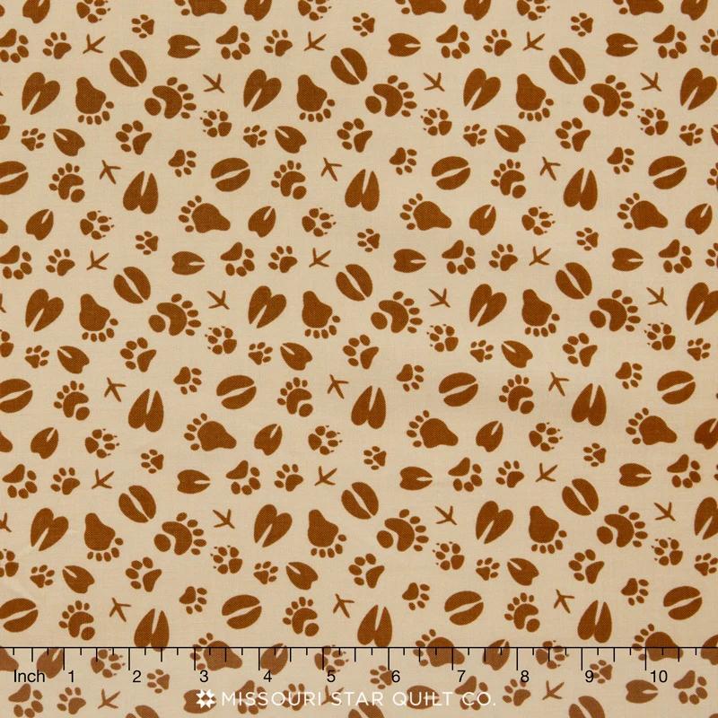 Happy Camper - Tracks Brown Yardage