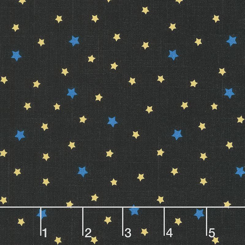 Happy Camper - Blinking Stars Black Yardage