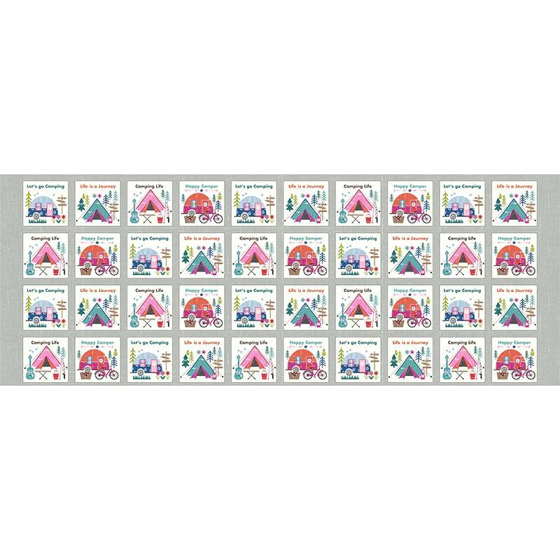 Happy Camper - Camping Patchwork Multi Yardage