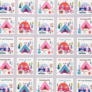 Happy Camper - Camping Patchwork Multi Yardage