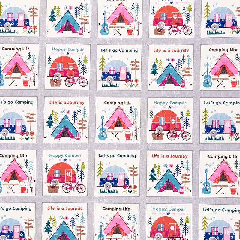 Happy Camper - Camping Patchwork Multi Yardage