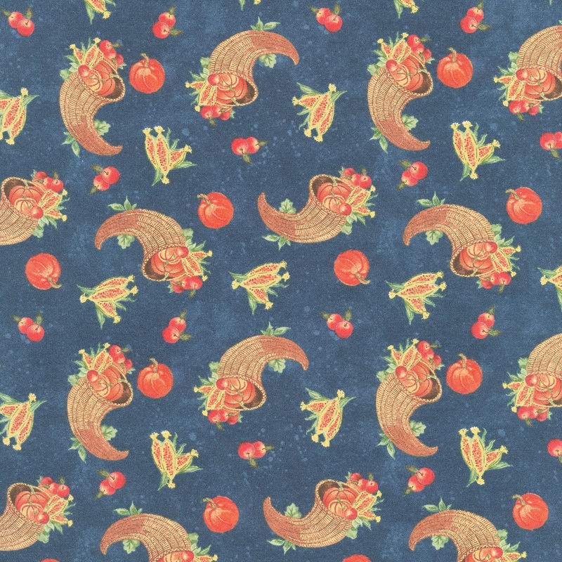 Gnome-kin Patch - Cornucopia Toss Navy Yardage