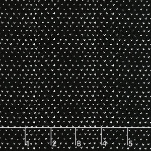 ABC Menagerie - Hearts Black Yardage