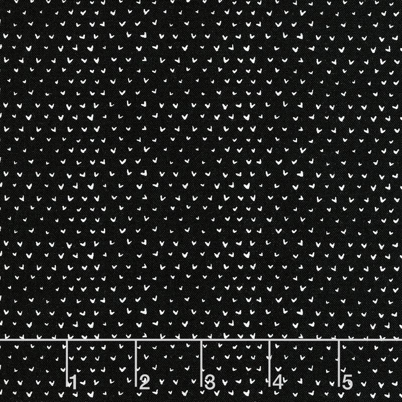 ABC Menagerie - Hearts Black Yardage
