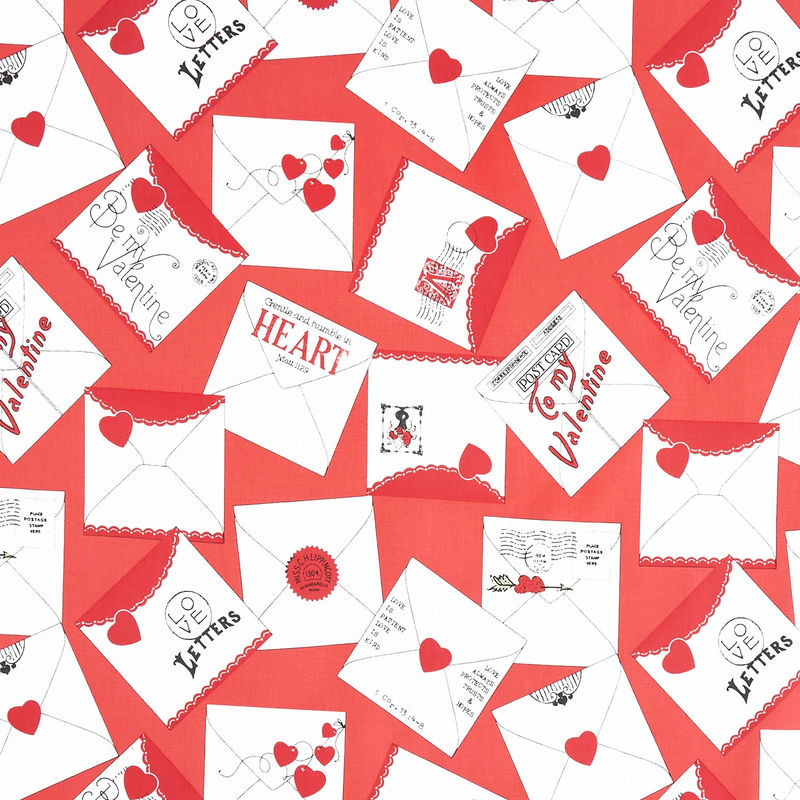 All My Heart - Valentine Greeting Red Yardage