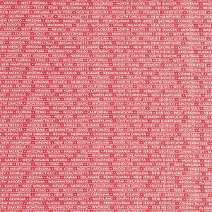 American Gatherings II - State Stripe Heart Red Yardage