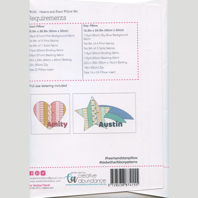 Hearts & Stars Pillow Set Pattern