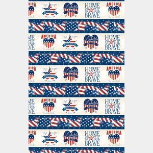 Hearts' Anthem - Patriotic Repeating Stripe Multi Yardage