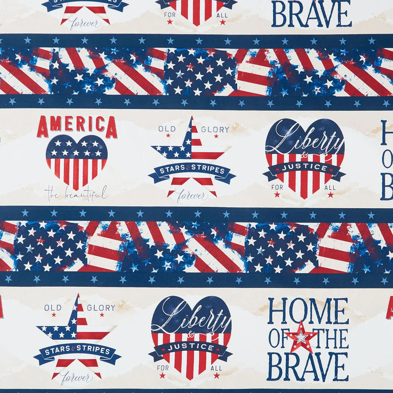 Hearts' Anthem - Patriotic Repeating Stripe Multi Yardage