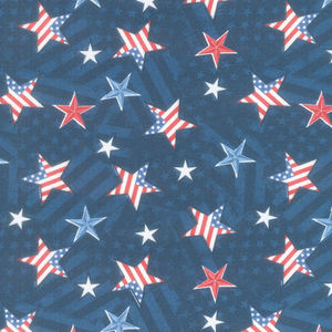 Hearts' Anthem - Star Toss Blue Yardage