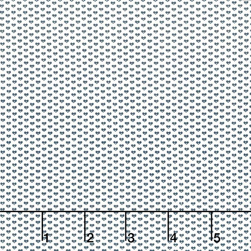 Indigo Cheddar - Heart Foulard Indigo Yardage