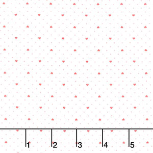Lighthearted - Heart Dot 108" Wide Backing Cream Red
