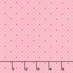 Lighthearted - Heart Dot 108" Wide Backing Light Pink