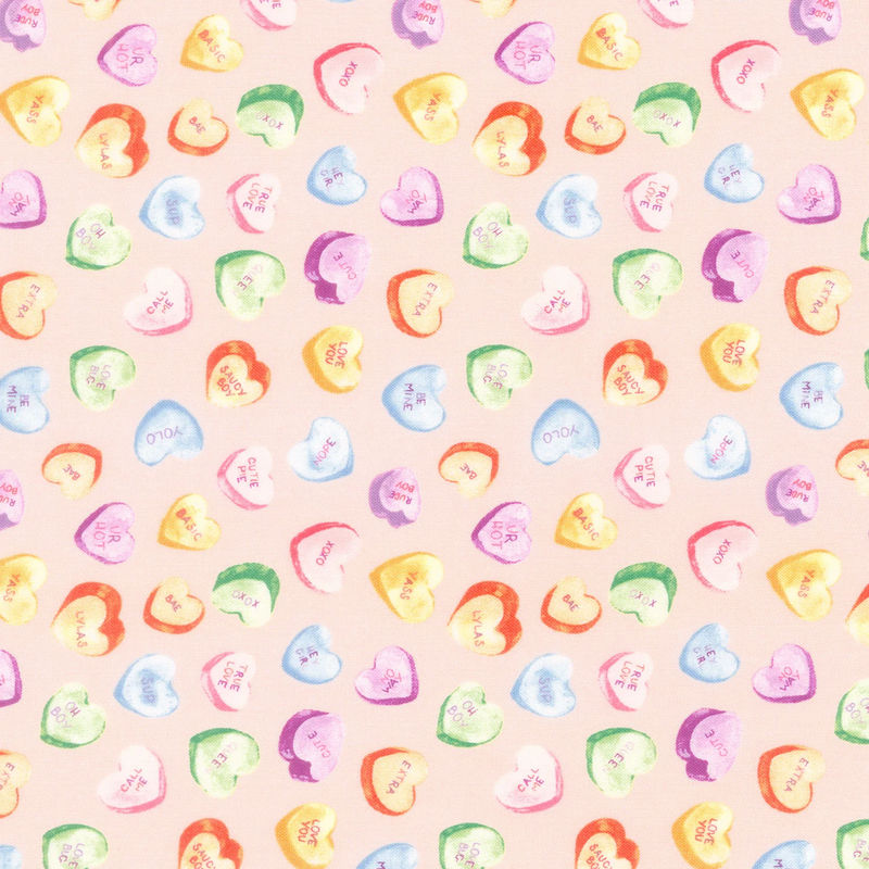 Monthly Placemat Coordinate - February Candy Hearts Pink Yardage