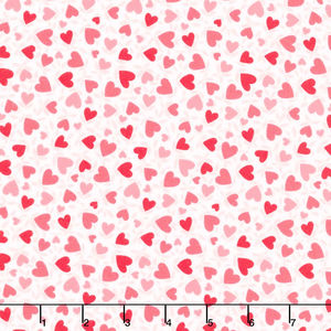 Playtime Flannel - Hearts Red Yardage