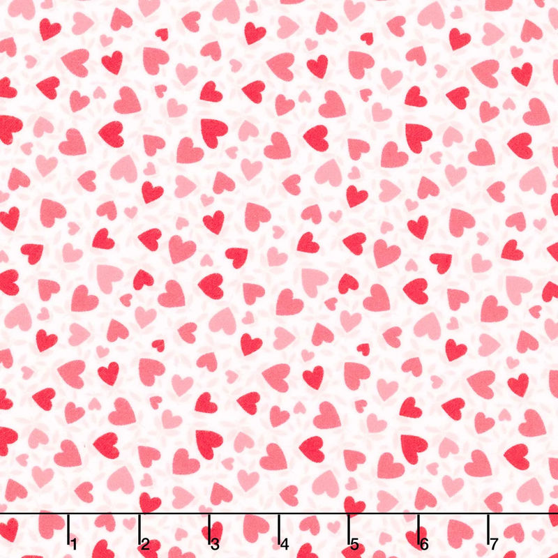 Playtime Flannel - Hearts Red Yardage