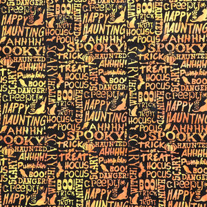 Hocus Pocus Batiks - Text Black Yardage