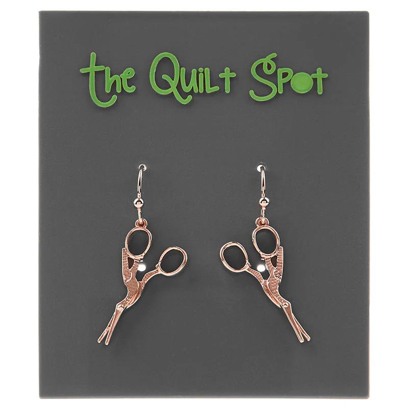 Stork Scissor Drop Earring - Rose Gold