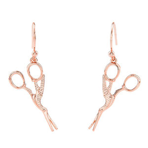 Stork Scissor Drop Earring - Rose Gold