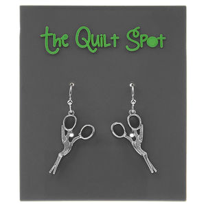 Stork Scissor Drop Earring - Silver