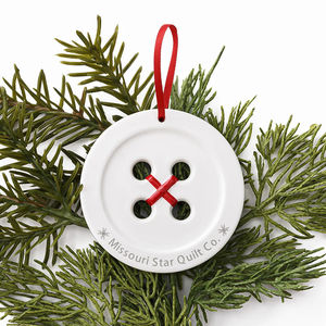 Missouri Star Button Ornament - White