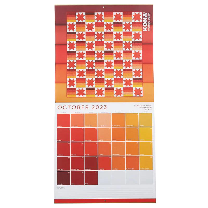 Kona® Cotton Solids 2023 Wall Calendar