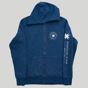 Missouri Star Logo Full Zip Hoodie Poseidon Blue - XL