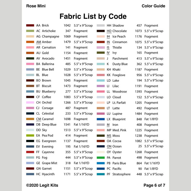 Rose Mini Quilt Pattern