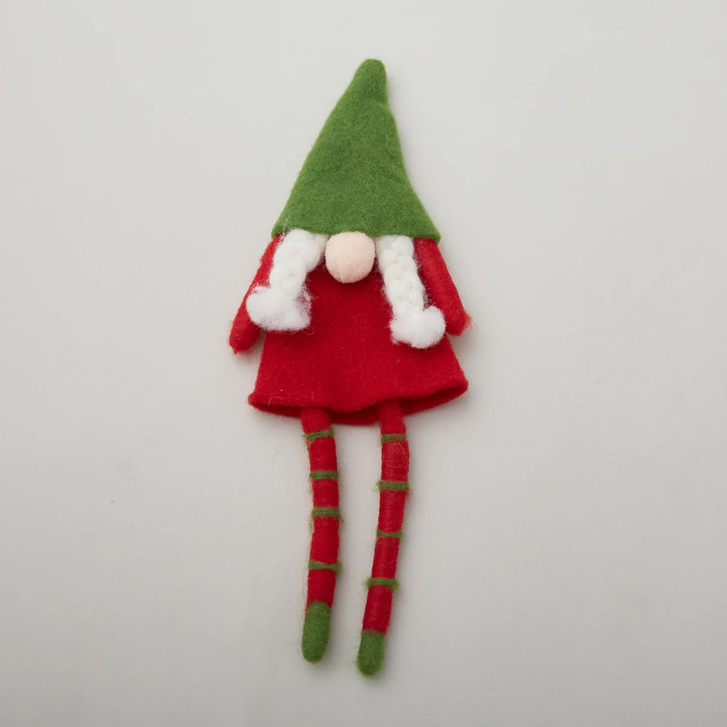 Wool Felt Gnome Bottle Topper w/ Beard/Braids (2 assorted styles)