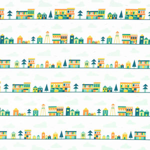 Quilt Town - Main Street Border Stripe Multi Yardage