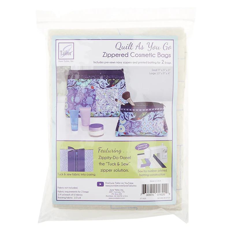 Zippity-Do-Done™ Quilt As You Go Cosmetic Bags Kit - Navy Zipper