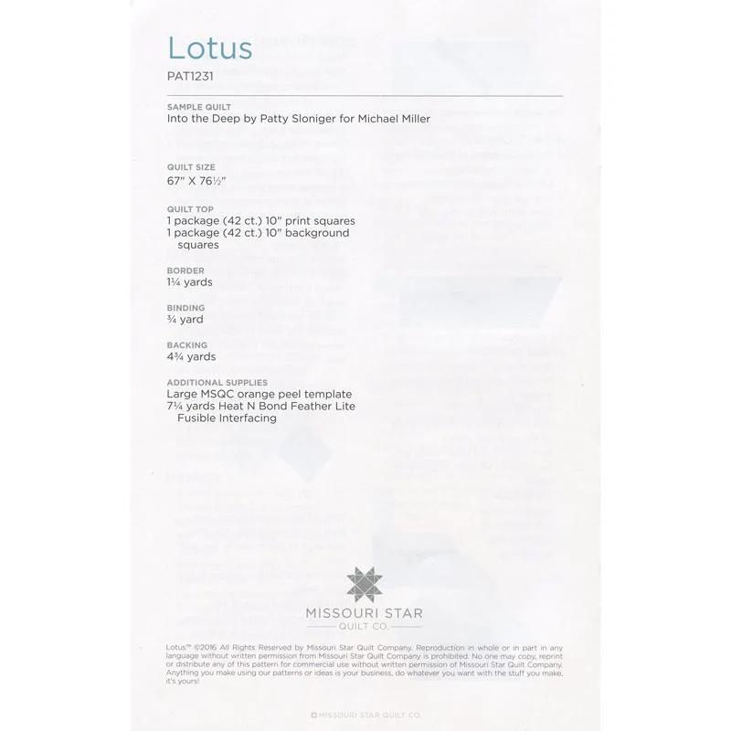 Lotus Pattern by Missouri Star
