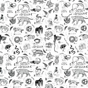 ABC Menagerie - ABC Menagerie White Yardage