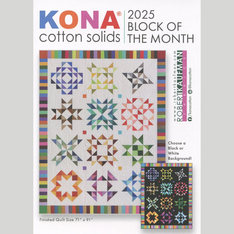 Kona Cotton Solids 2025 Block of the Month Bundle