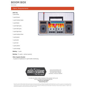 Boom Box Pattern from Man Sewing