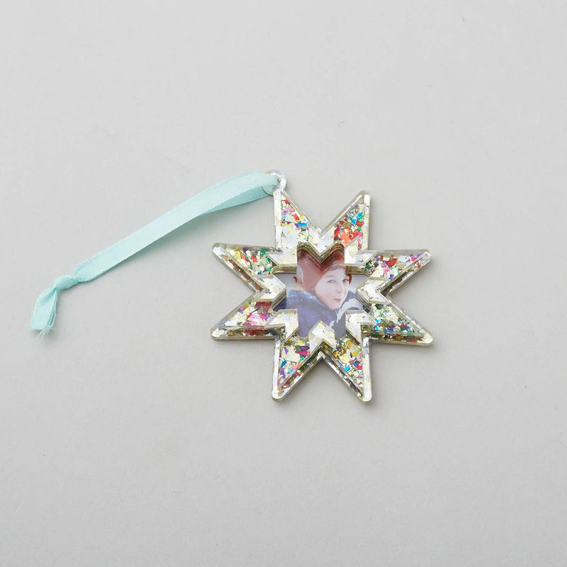 Celebration Layered Acrylic Star Photo Ornament