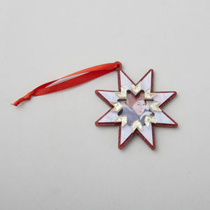Golden Layered Acrylic Star Photo Ornament