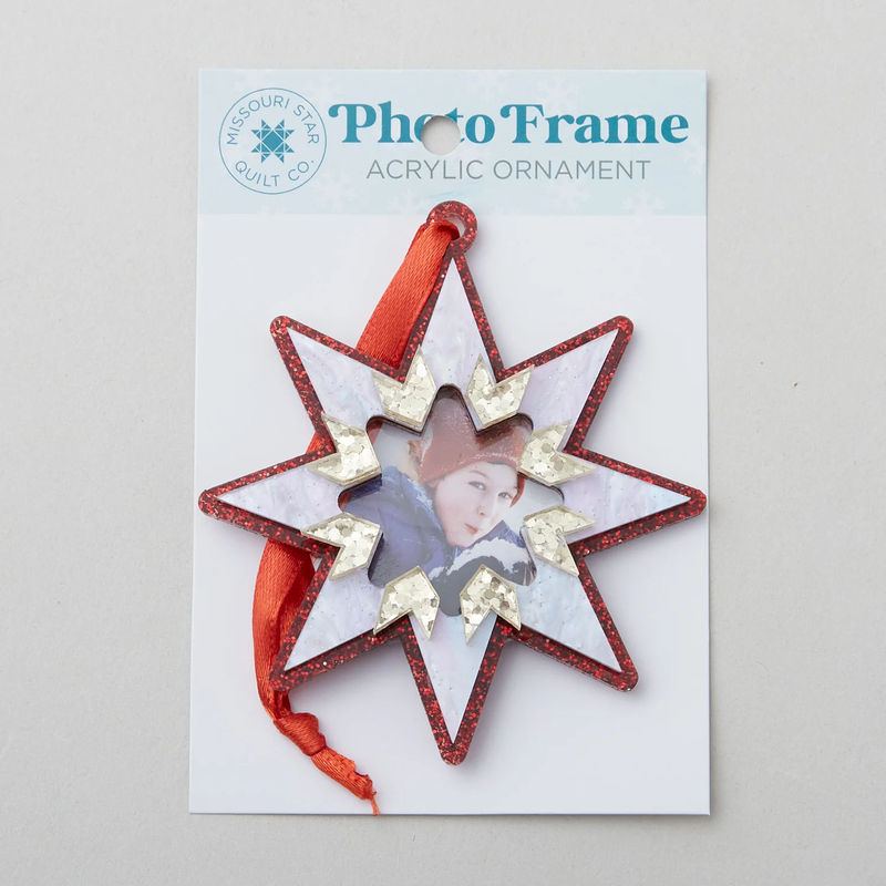 Golden Layered Acrylic Star Photo Ornament