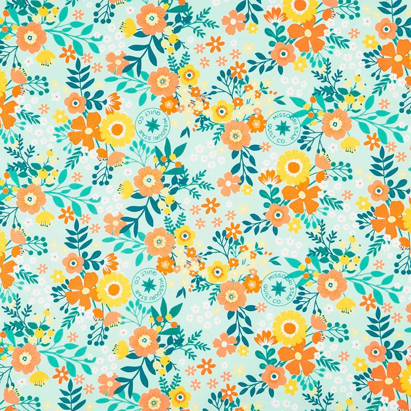 Quilt Town - Missouri Star Large Floral Mint Yardage
