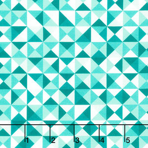 Quilt Town - Quilt Triangles Aqua Yardage