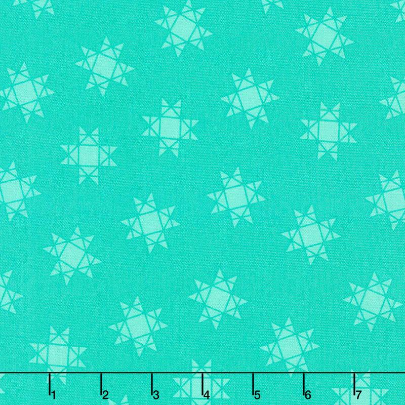 Quilt Town - Tossed Missouri Star Aqua Yardage