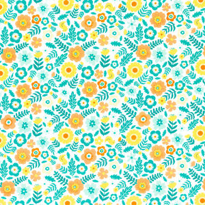 Quilt Town - Missouri Star Medium Floral White Yardage