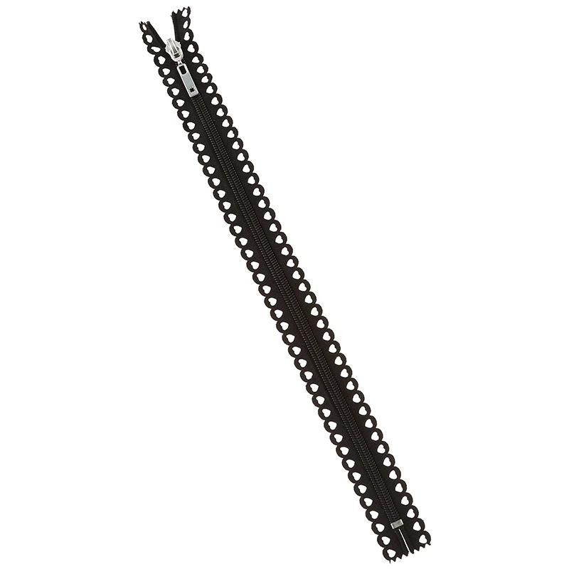 Missouri Star Fancy Zips - 14" Hearts Black